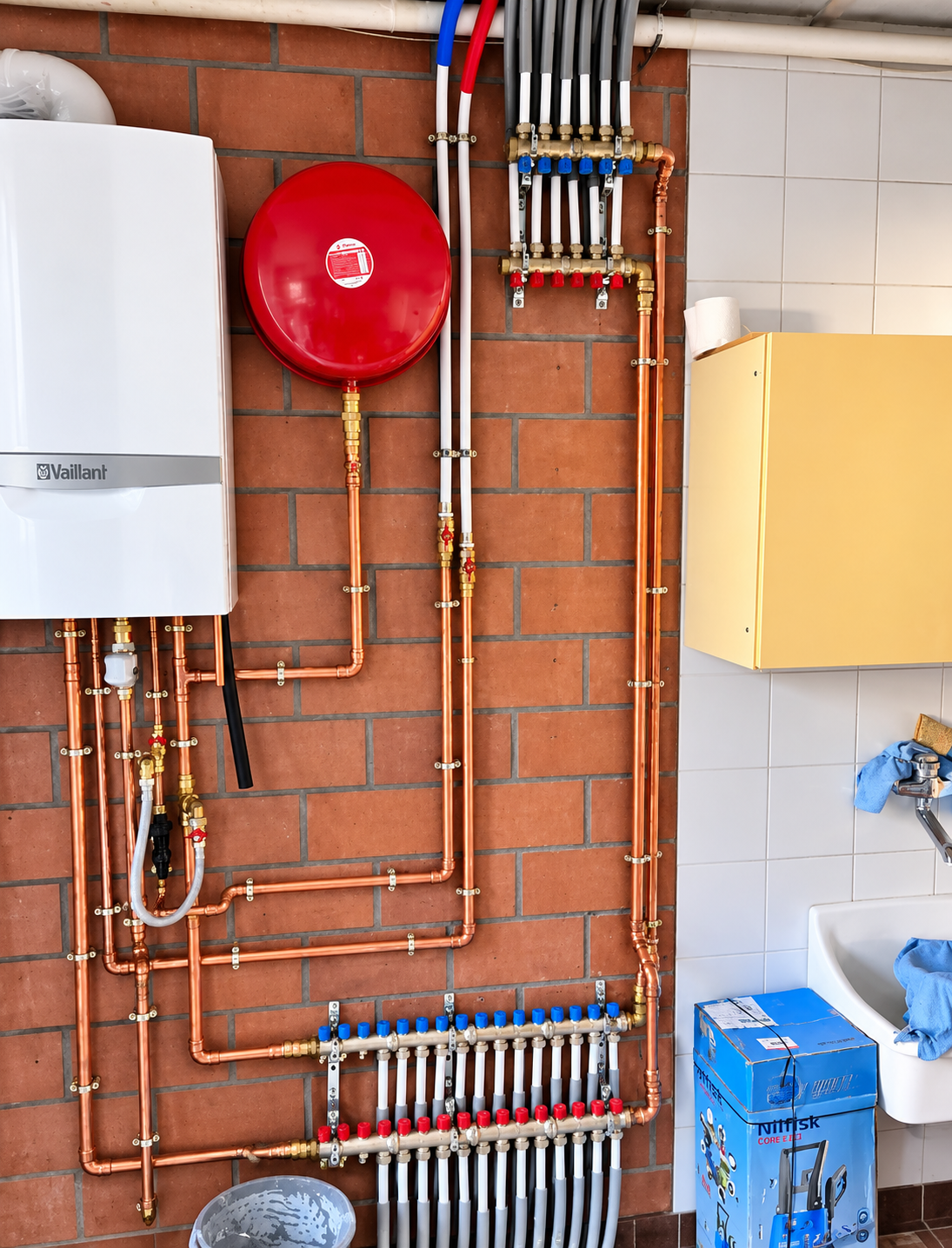 Cv-installatie met koperen leidingen